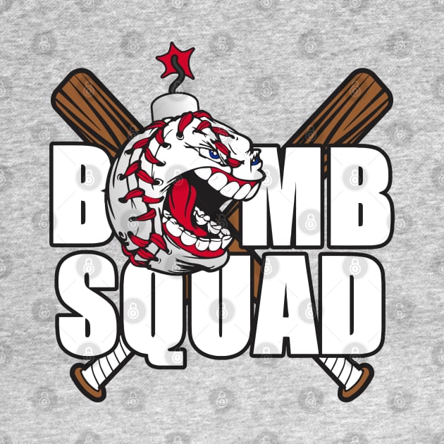 Bomb Squad Baseball White by DavesTees